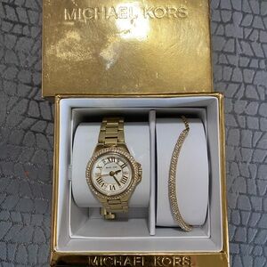 Michael Kors Gold Watch and Bracelet Set